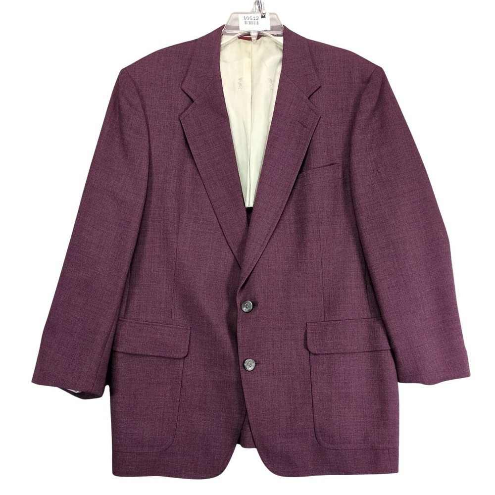 Vtg Hart Schaffner‎ & Marx Purple Sport Coat Mens 46R Jack Nicklaus Golden Bear